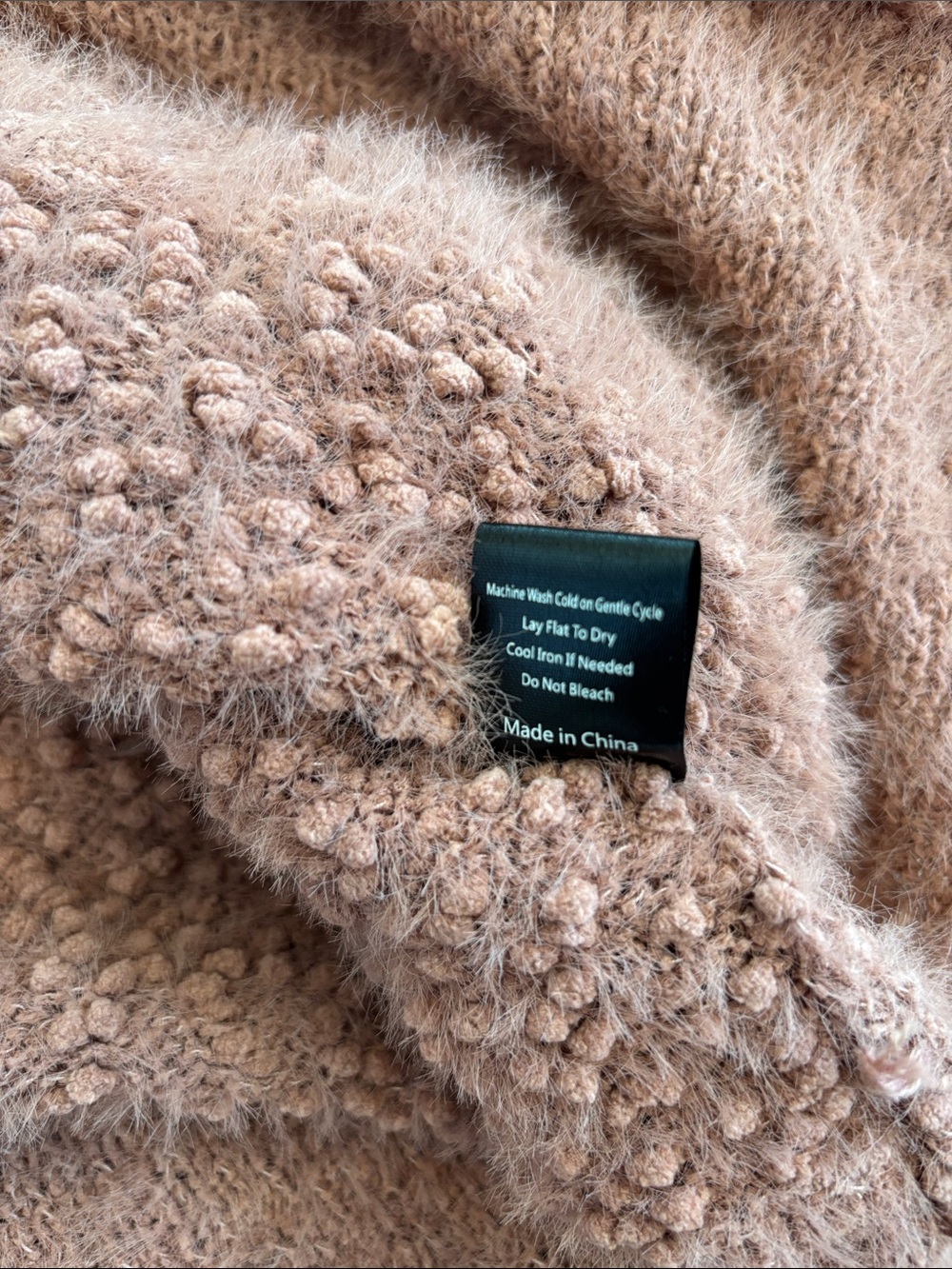 POL Clothing Oversized Boucle Knit Cowl Neck Sweater in Mauve / Dusty Rose - Picture 4 of 8